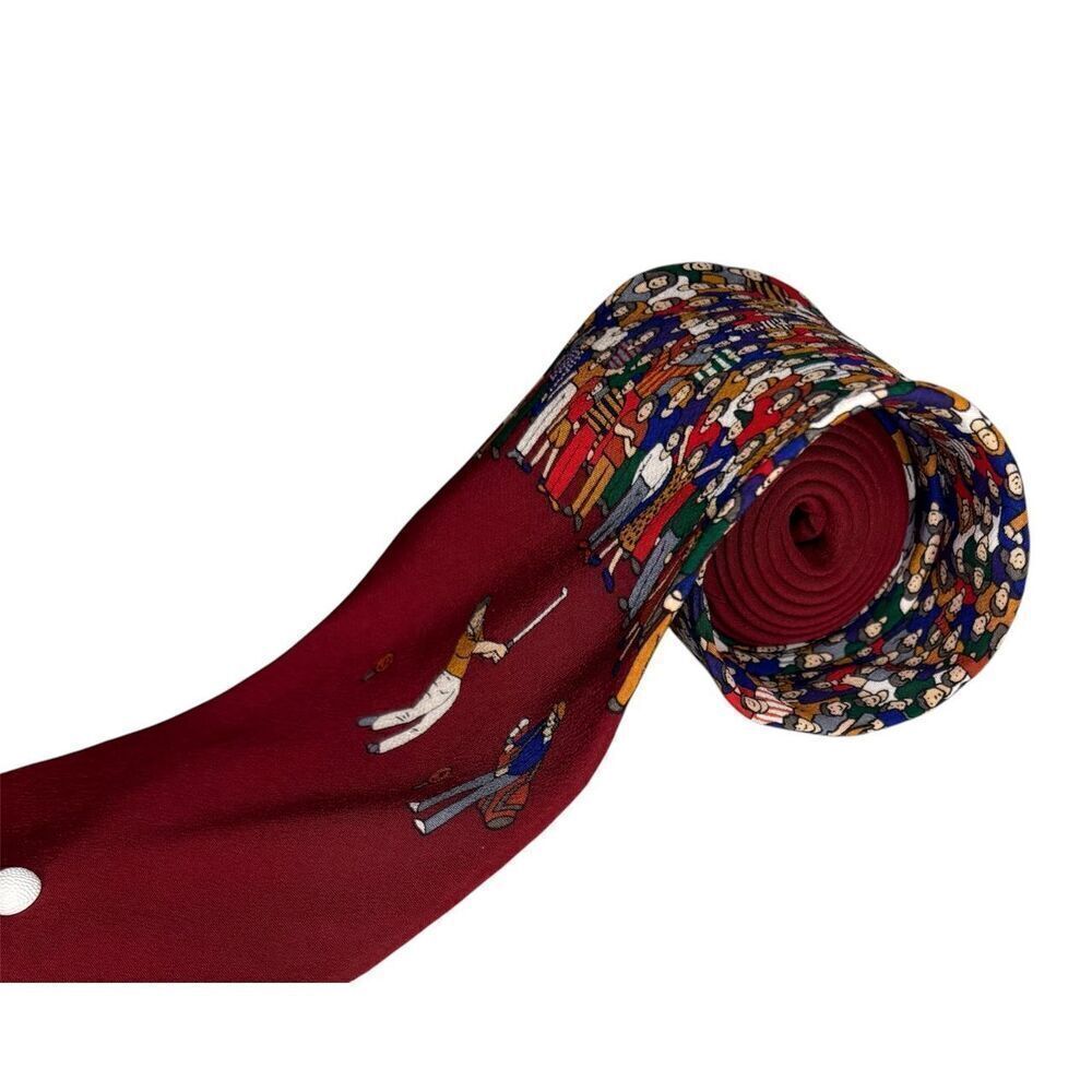 Vicky Davis Par 3 Golf Red Novelty Silk Necktie